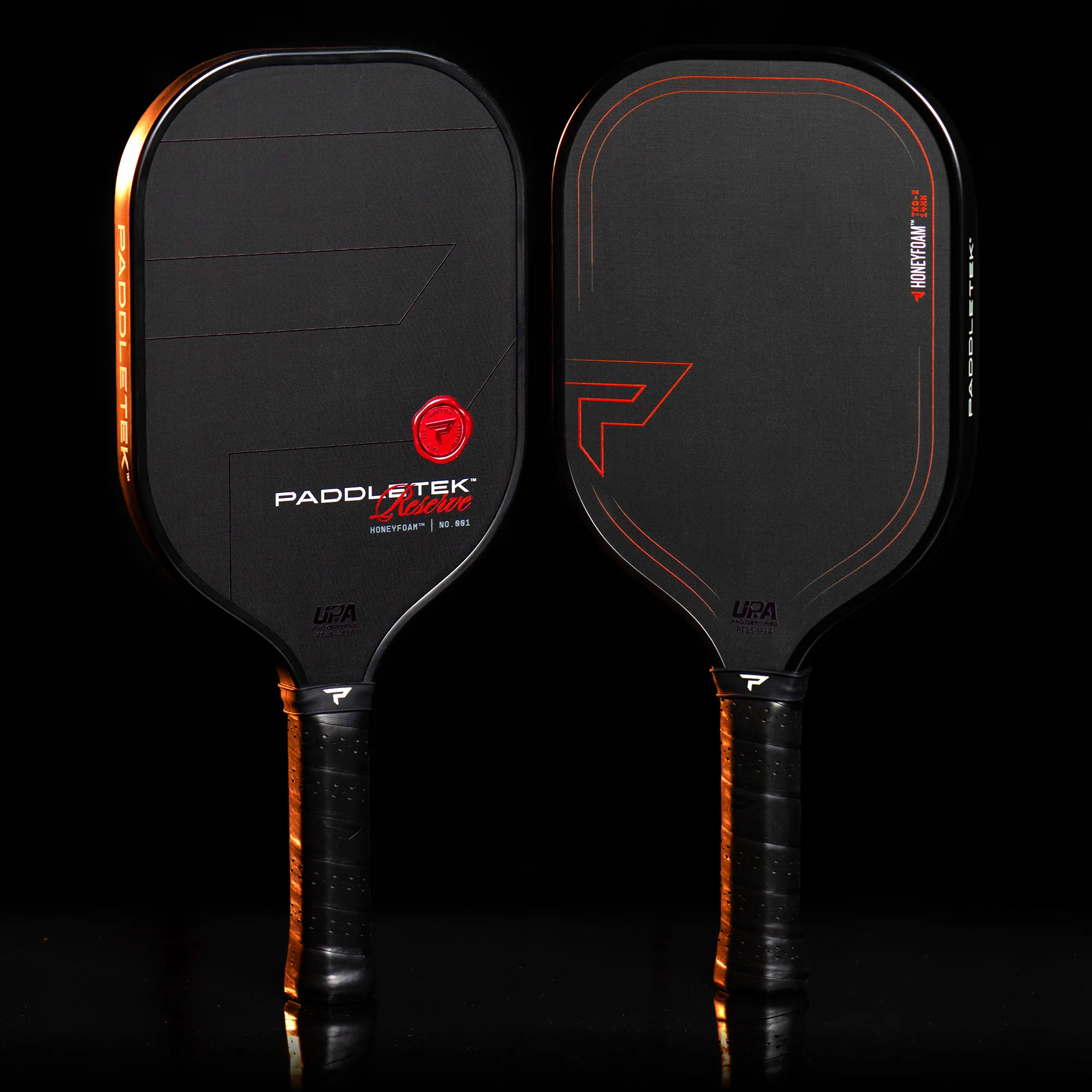 Reserve and Honeyfoam paddles side by side
